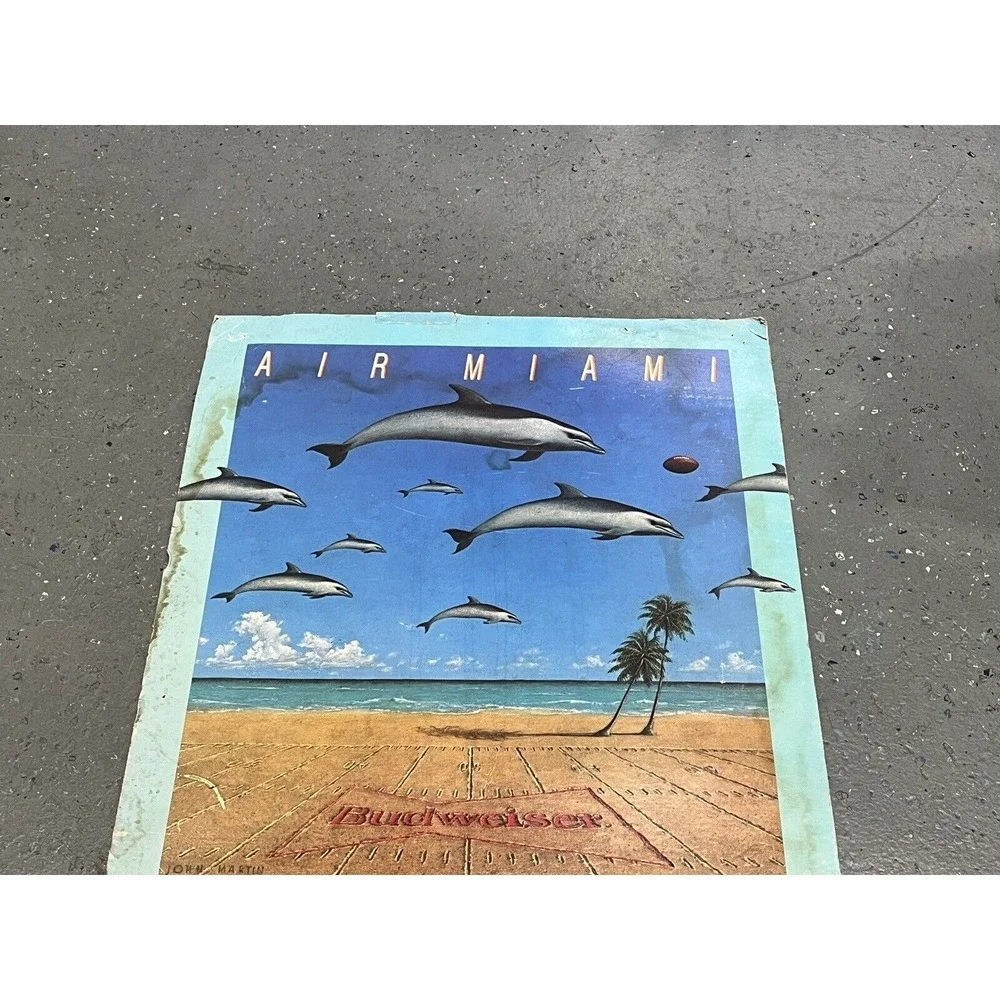 Rare Vintage 1985 Miami Dolphins Calendar Poster Schedule Dan Marino